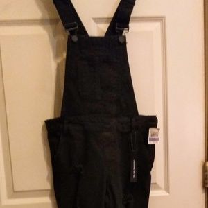 Black Skinny Jean Overalls